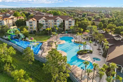 an aerial view of a pool at a resort at Windsor Hill Resort Home w Pool, 5 Min from Disney in Orlando