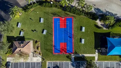 an overhead view of a building on a grass field at Vista Cay Resort in Orlando