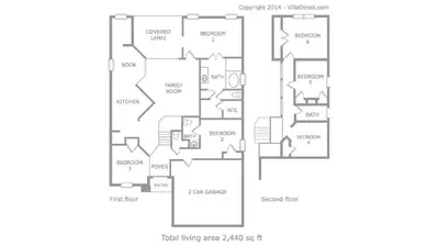 a floor plan of a house at Windsor Dream - 6 bedroom resort pool home in Orlando