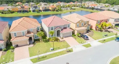 an aerial view of a suburb with houses at 6BR Resort Villa Near Disney Private Pool 2584 in Kissimmee