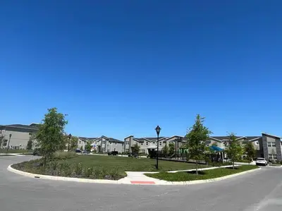 a street in a residential neighborhood with houses at Luxury 9BR Villa @ Storey Lake Resort Near Disney in Kissimmee
