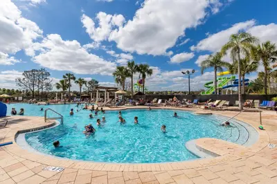 a pool at a resort with people in it at Windsor Hills Resort #202 in Orlando