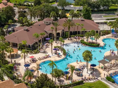 an aerial view of the pool at the resort at Incredible Condo - 5 Min to Disney Windsor Hills in Orlando